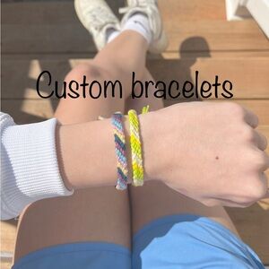 Custom handmade Candy stripe friendship bracelet lot of 3